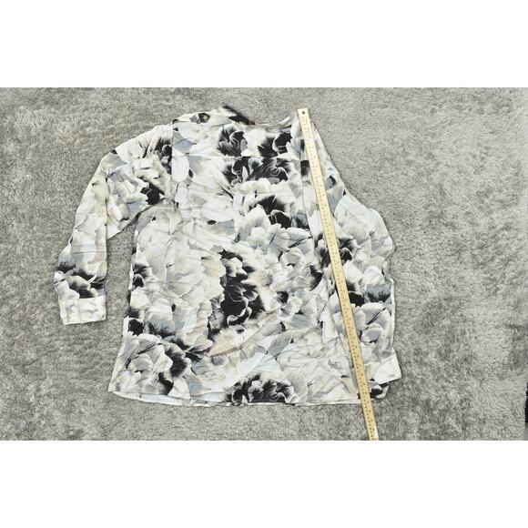 Calvin Klein Plus Size 2X Blouse Multicolor Polyester Preowned Button Up Floral - Picture 6 of 8